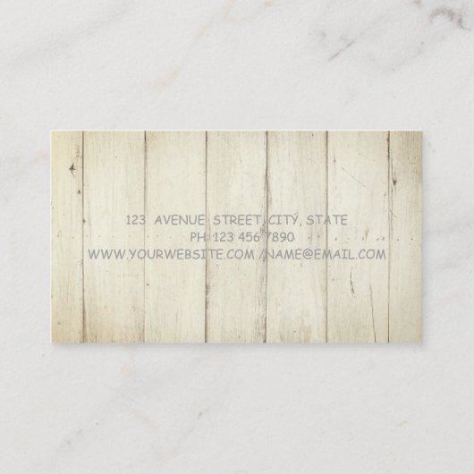 Moderne charming, Hawaii Hibiskus, houtextuur Visitekaartje (Achterkant)