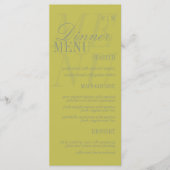 Moderne Chartreuse Formele Huwelijksbrief in Scrip Menu (Voorkant)