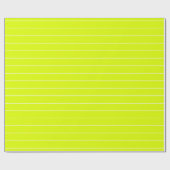 Moderne chartreuse neon groen en witte strepen cadeaupapier (Vlak)