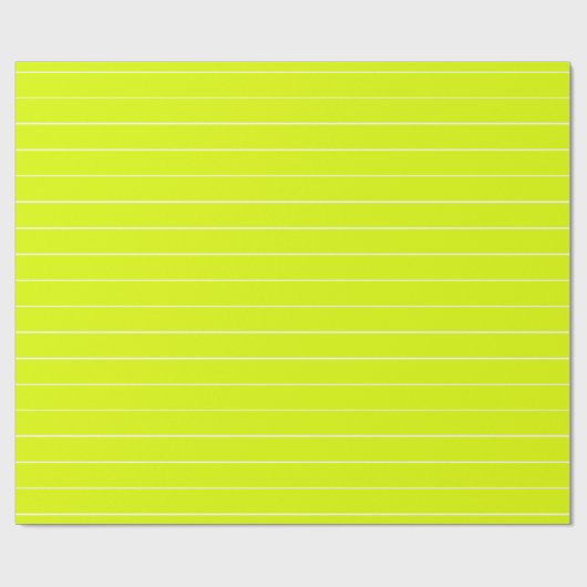 Moderne chartreuse neon groen en witte strepen cadeaupapier (Vlak)
