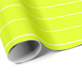 Moderne chartreuse neon groen en witte strepen cadeaupapier (Rol Hoek)