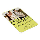 Moderne Chartreuse Save the Date 2 Foto Bruiloft Magneet (Rechterzijde)