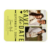 Moderne Chartreuse Save the Date 2 Foto Bruiloft Magneet (Horizontaal)