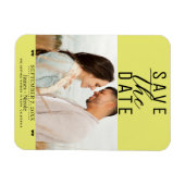 Moderne Chartreuse Save the Date Huwelijksfoto Magneet (Horizontaal)