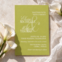 Moderne Chartreuse Script Formele Bruiloft