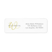 Moderne Chartreuse Script Monogram Etiket (Voorkant)