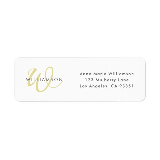 Moderne Chartreuse Script Monogram Etiket (Voorkant)