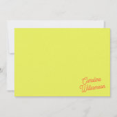 Moderne Chartreuse Script Persoonlijk Stationery Notitiekaartje (Voorkant)