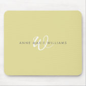 Moderne Chartreuse Witte Script Monogram Muismat (Voorkant)