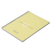 Moderne Chartreuse Witte Script Monogram Notitieboek (Linkerzijde)