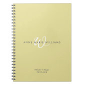 Moderne Chartreuse Witte Script Monogram Notitieboek (Voorkant)