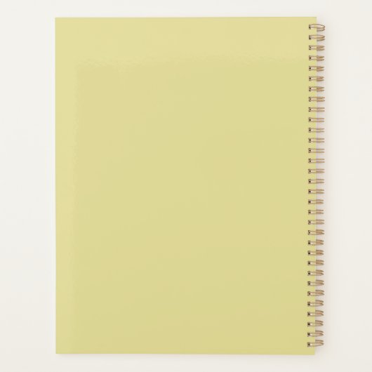 Moderne Chartreuse Witte Script Monogram Planner (Achterkant)