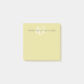 Moderne Chartreuse Witte Script Monogram Post-it® Notes (Voorkant)