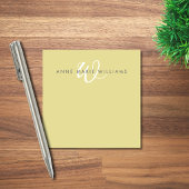 Moderne Chartreuse Witte Script Monogram Post-it® Notes