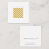 Moderne checkboard - Geel Eenvoudig Stijlvolle Aan Vierkante Visitekaartje (Voorkant / Achterkant)