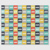 Moderne checkboard Mini Cooper Cadeaupapier (Vlak)