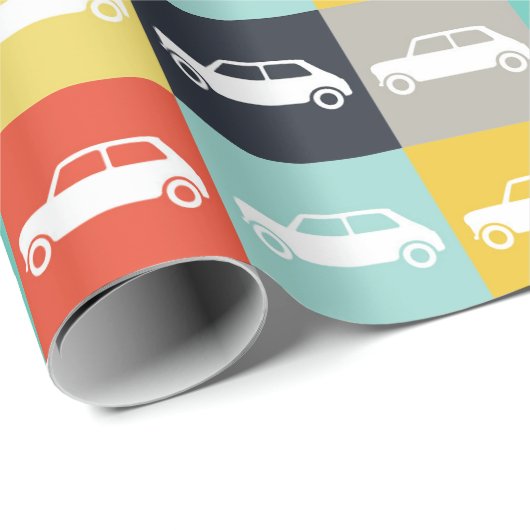 Moderne  checkboard Mini Cooper Cadeaupapier (Rol Hoek)