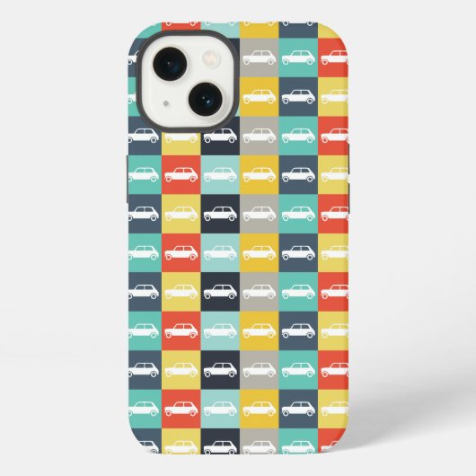 Moderne checkboard Mini Cooper iPhone Hoesje (Achterkant)
