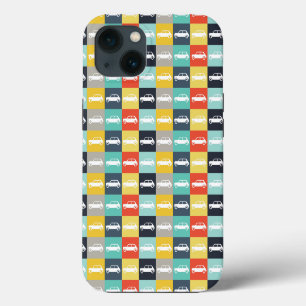 Moderne checkboard Mini Cooper iPhone 13 Hoesje