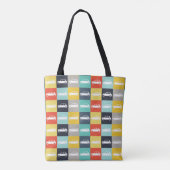 Moderne checkboard Mini Cooper Tote Bag (Achterkant)