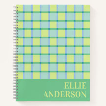 Moderne Checker Blauw Groen Lime Gepersonaliseerd