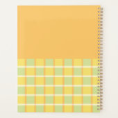 Moderne Checker Groen Geel Oranje Eigen Naamletter Planner (Achterkant)