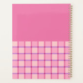 Moderne Checker Roze Paars Aangepaste Monogram Planner (Achterkant)