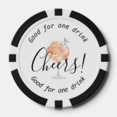 Moderne Cheers Aperol Drink bruiloft Poker Chips (Voorkant)