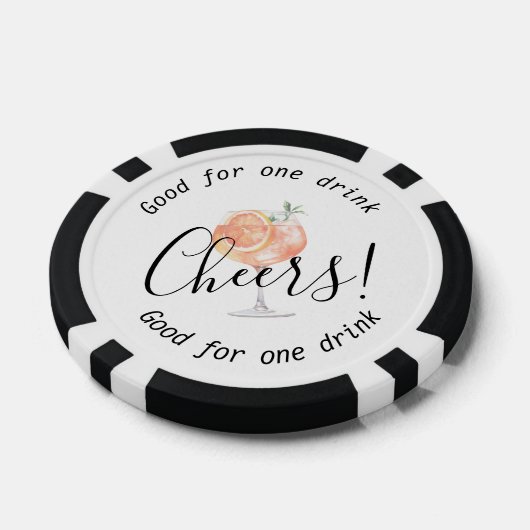 Moderne Cheers Aperol Drink bruiloft Poker Chips (Enkel)