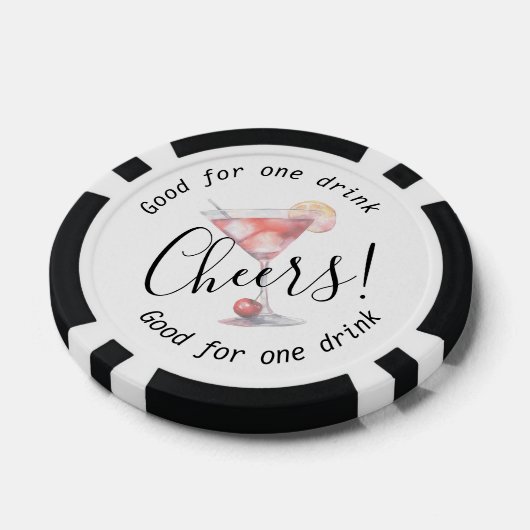 Moderne Cheers Cosmo Drink bruiloft Poker Chips (Enkel)