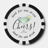 Moderne Cheers Daiquiri Drink bruiloft Poker Chips (Voorkant)