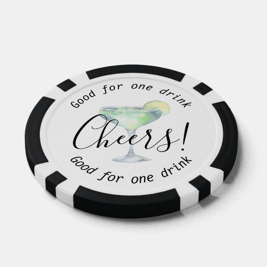 Moderne Cheers Daiquiri Drink bruiloft Poker Chips (Enkel)