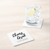 Moderne Cheers Grad Borstel Schrift Afstuderen Kartonnen Onderzetters (Insitu)