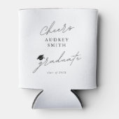 Moderne Cheers Graduate Script Afstudeerhoed Blikjeskoeler (Voorkant)