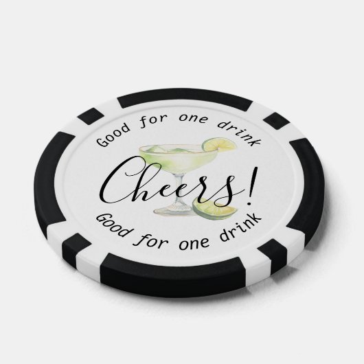 Moderne Cheers Margarita Drink bruiloft Poker Chips (Enkel)