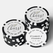 Moderne Cheers Martini Drink bruiloft Poker Chips (Opstapeling)