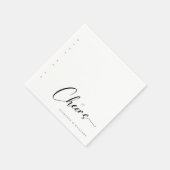 Moderne Cheers Minimalistische zwart-wit bruiloft Servet (Hoek)