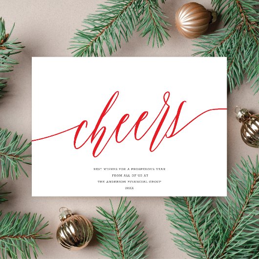 Moderne Cheers Non-Photo Business Holiday Kaart