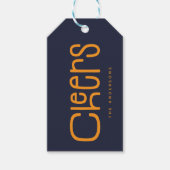 Moderne Cheers Persoonlijk Cadeaulabel (Voorkant)