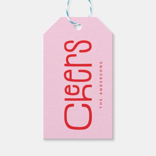 Moderne Cheers Persoonlijk  Cadeaulabel (Voorkant)