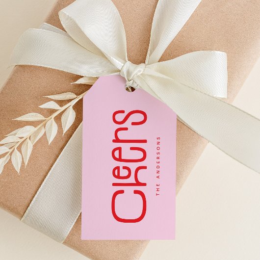 Moderne Cheers Persoonlijk Cadeaulabel