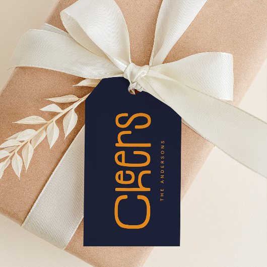Moderne Cheers Persoonlijk Cadeaulabel
