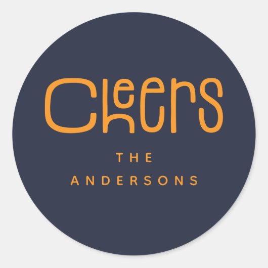 Moderne Cheers Persoonlijk Ronde Sticker (Voorkant)