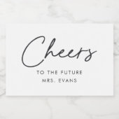 Moderne Cheers to the Future Mrs Bruidsmeisje Fees Sparkling Wijnetiket (Enkel label)