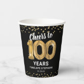 Moderne Cheers tot 100 jaar geboortedag Papieren Bekers (Voorkant)