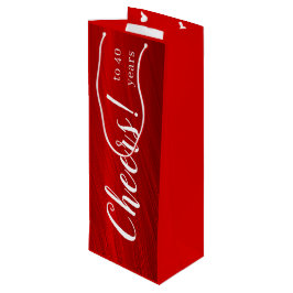 Moderne Cheers tot 40 jaar Ruby Red Jubileum Wijn Cadeautas