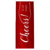 Moderne Cheers tot 40 jaar Ruby Red Jubileum Wijn Cadeautas (Achterkant)