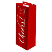 Moderne Cheers tot 40 jaar Ruby Red Jubileum Wijn Cadeautas (Voorkant Gekanteld)
