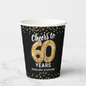 Moderne Cheers tot 60 jaar geboortedag Papieren Bekers (Achterkant)