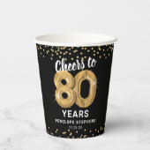 Moderne Cheers tot 80 jaar geboortedag Papieren Bekers (Achterkant)